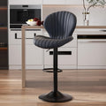 Bar Stools Set of 1 Modern Swivel Bar Chair with High Backrest - Dark