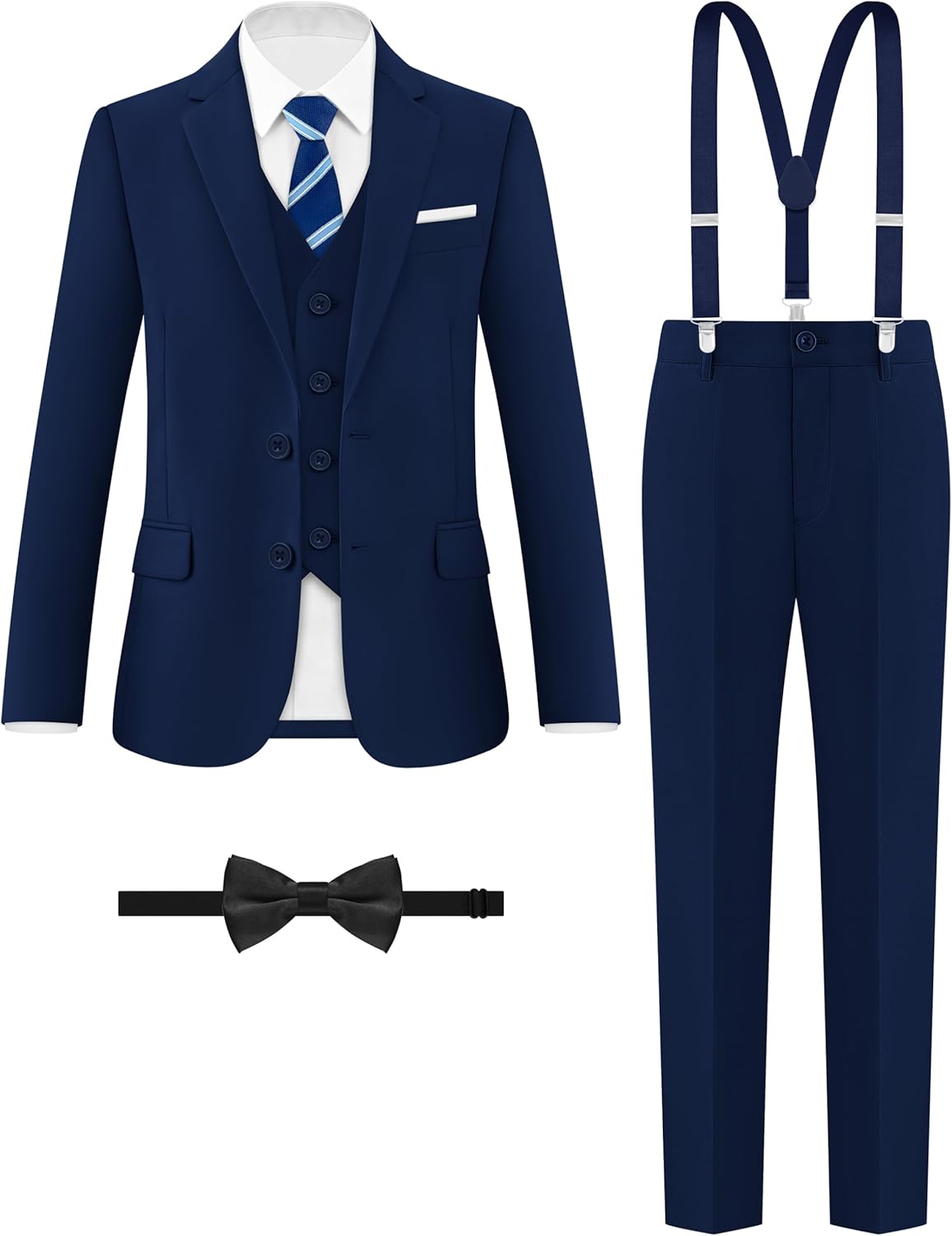 ELPA Boys' Formal Suit Set with Suspenders for All Occasions