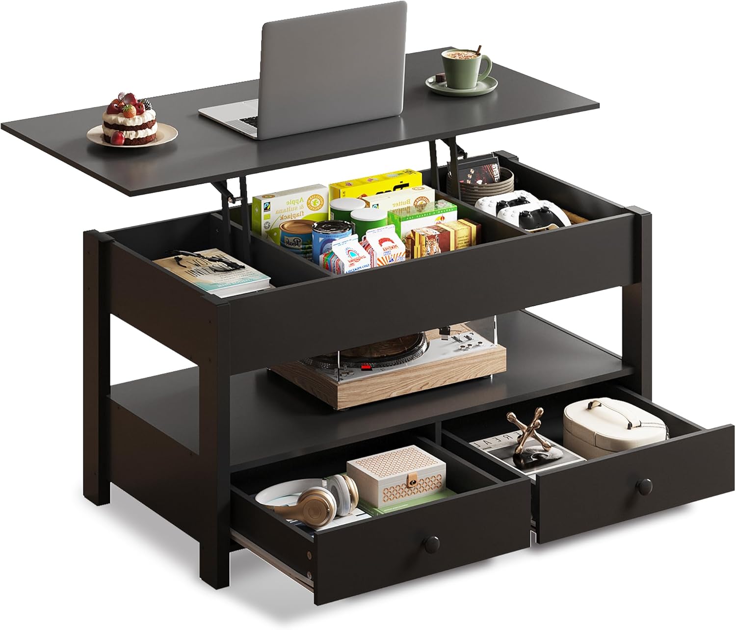 WLIVE Lift Top Coffee Table with Storage for Living Room Use