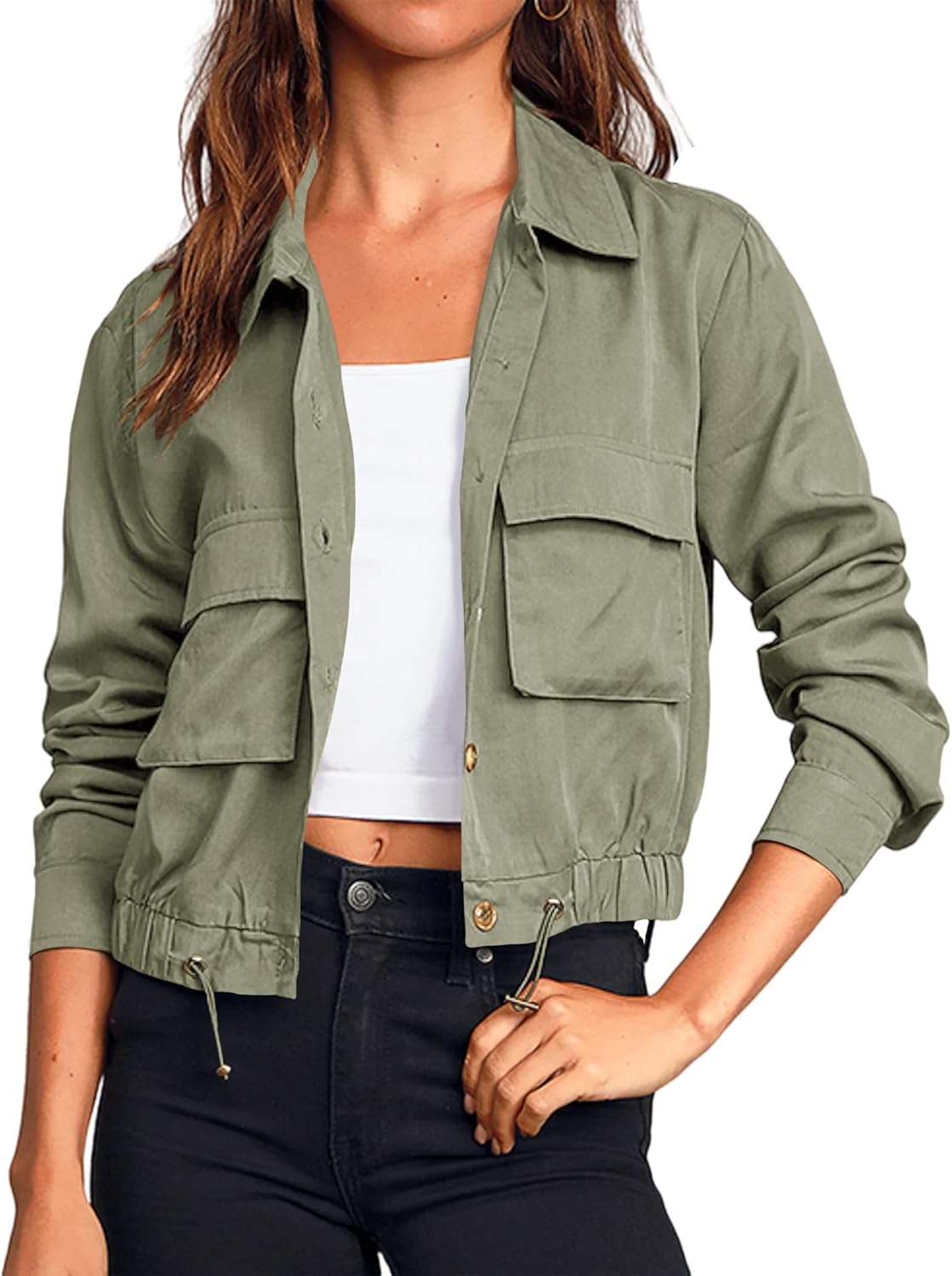 Onedreamer Women's Military Safari Cropped Jackets for Style