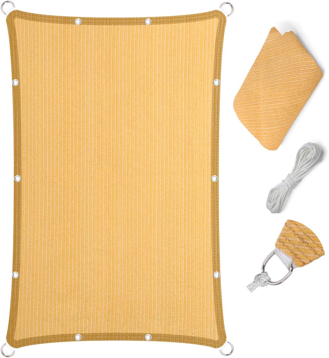 Eden's Decor Straight Flat Edge Sun Shade Sail for Outdoor Use