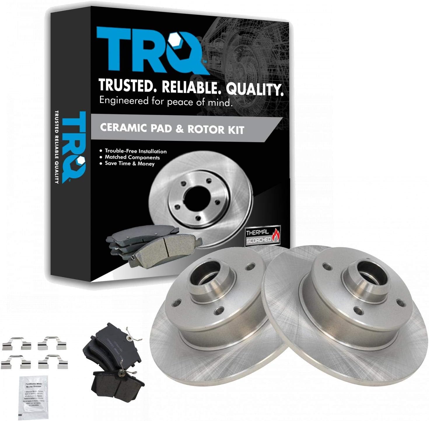 TRQ Rear Brake Pad & Rotor Kit for Volkswagen Models 1990-1999