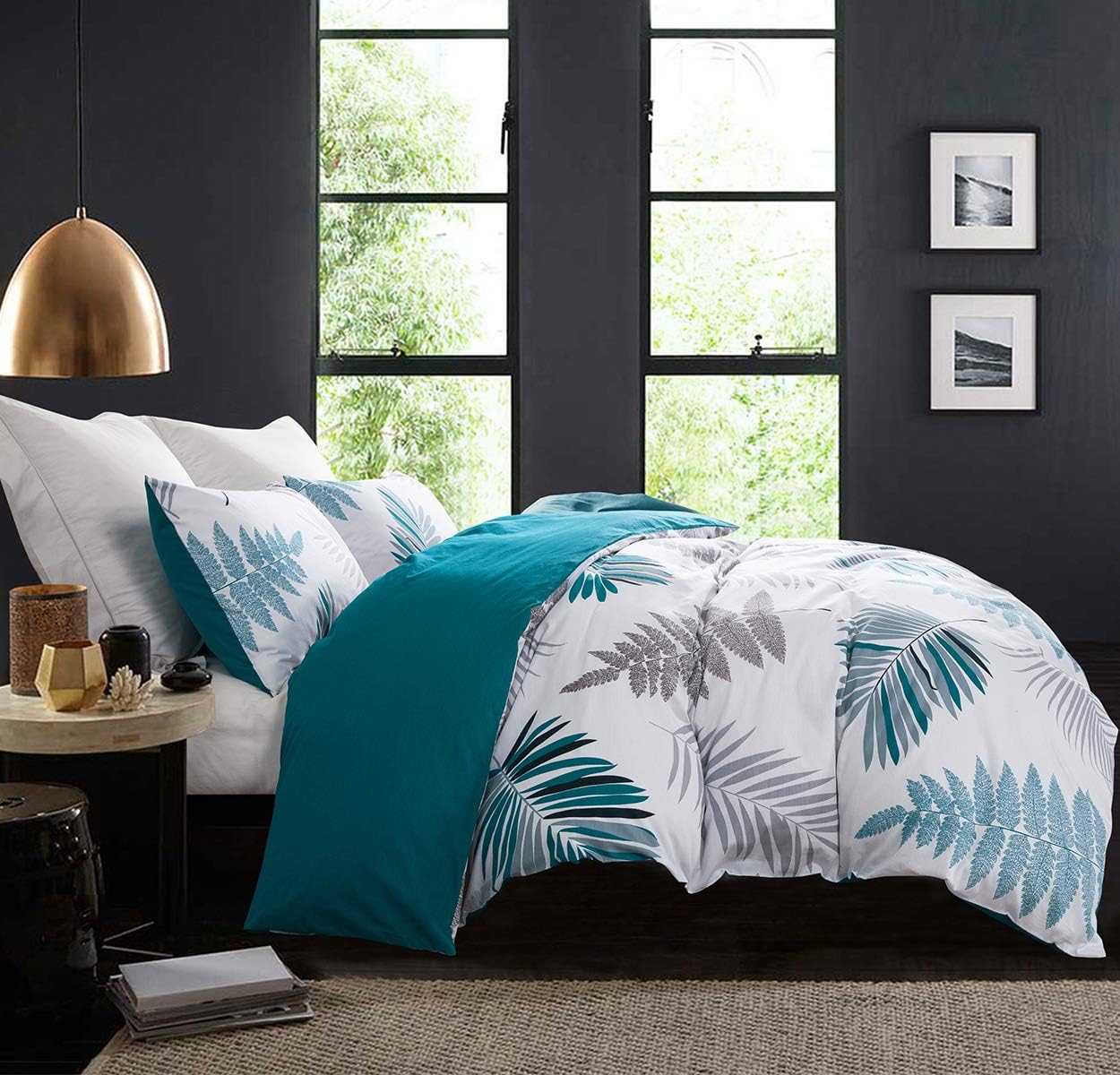 SLEEPBELLA Duvet Cover Full Set with Leaf Botanical Pattern