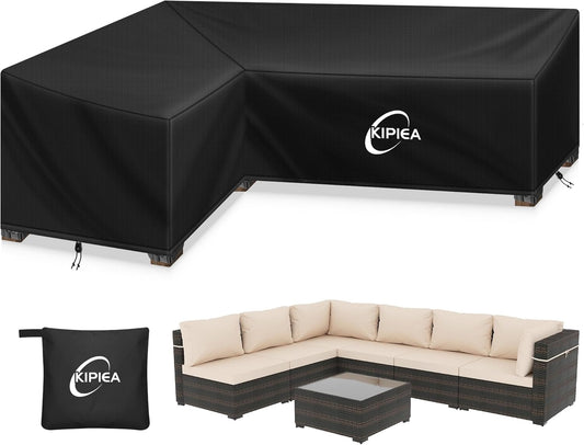 Kipiea Patio L-Shaped Sectional Sofa Cover for Outdoor Use