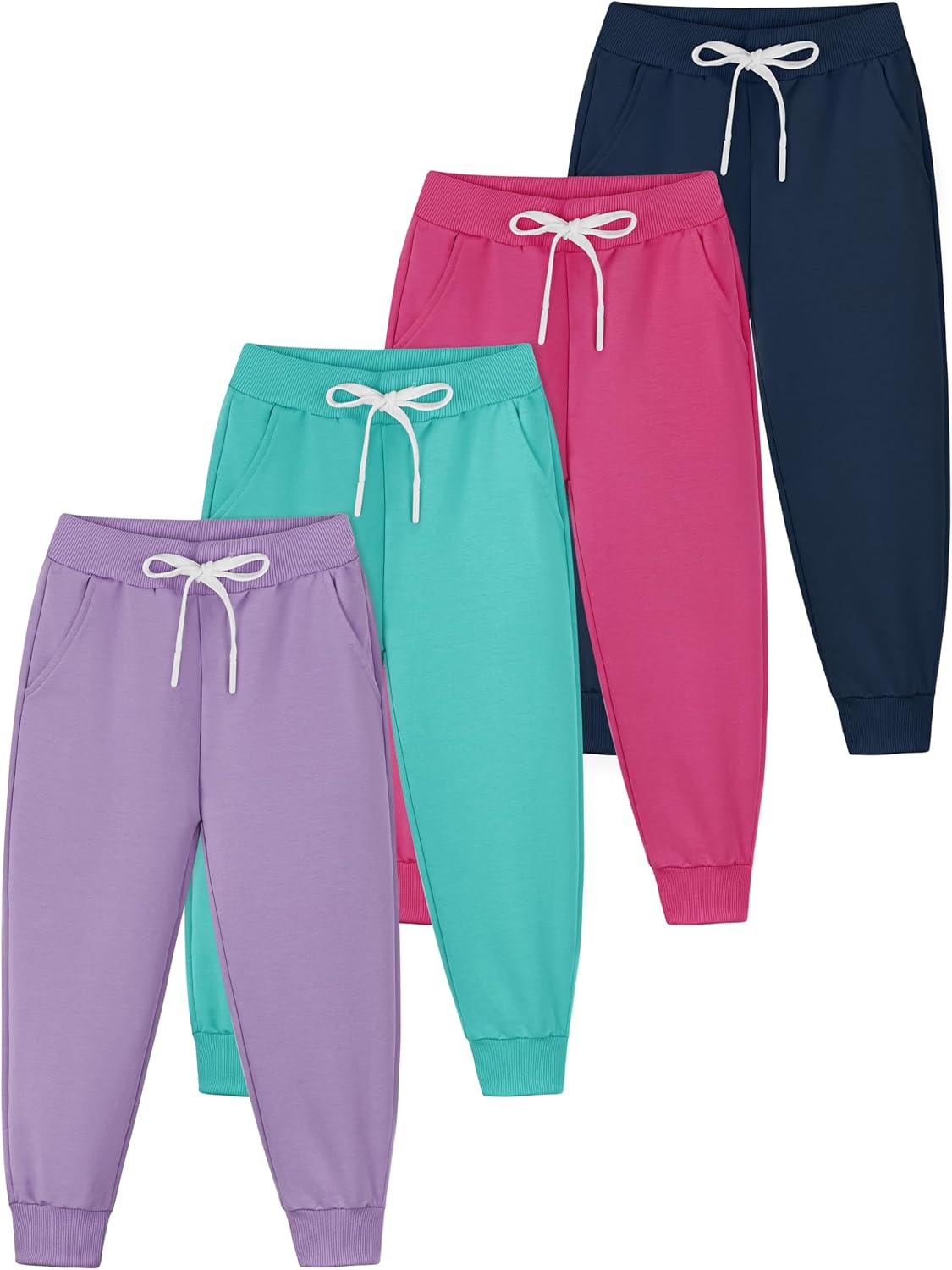 Resinta 4 Pack Girls' Sweatpants for Active Kids and Toddlers