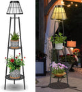 2 Pack Solar Lights Outdoor with Plant Stands for Garden Use