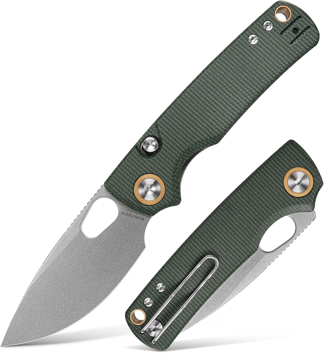 Vosteed EDC Knife with 2.99in 14C28N Steel Blade and Micarta Handle