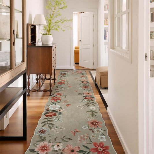 Lahome Floral Hallway Runner Rug Non Slip for Cozy Spaces