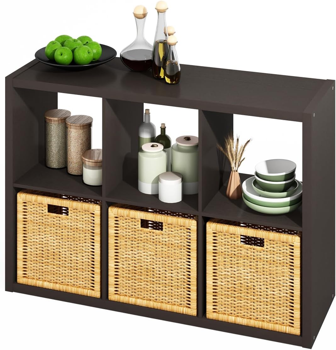 Furinno Hermite 6-Cube Open Shelves for Kitchen Storage