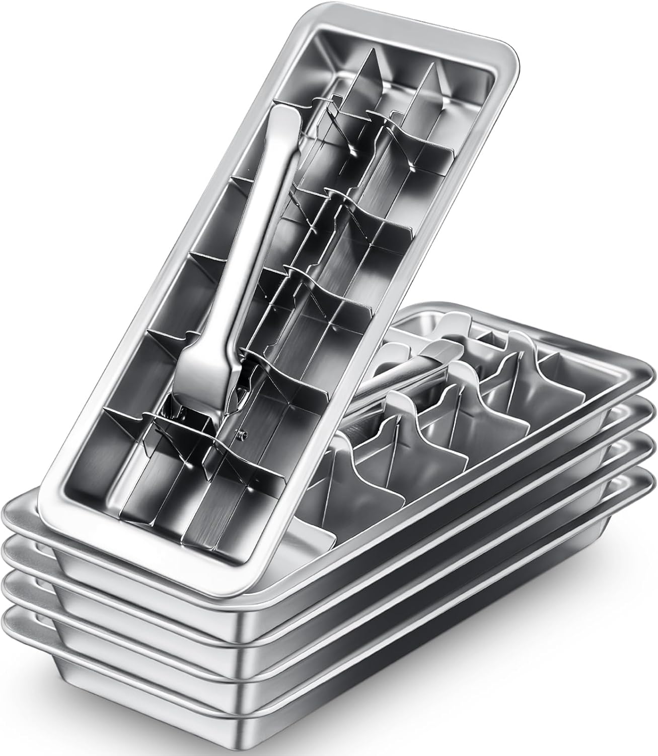 Stainless Steel Ice Cube Maker Set of 5 for Easy Ice Removal