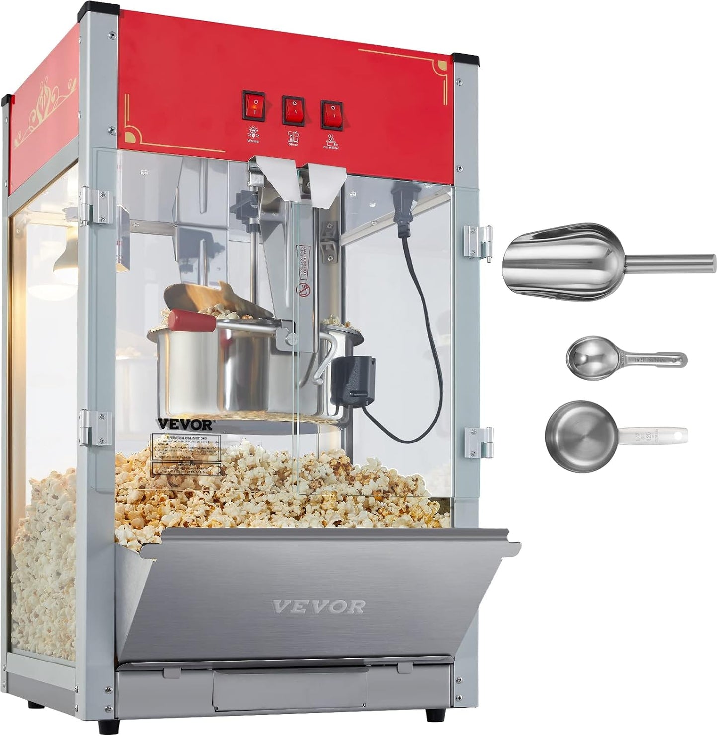 VEVOR 12 Oz Commercial Popcorn Maker - 80 Cups per Batch