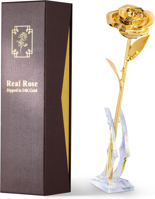 24K Gold Dipped Real Rose - Elegant Gift for Every Occasion