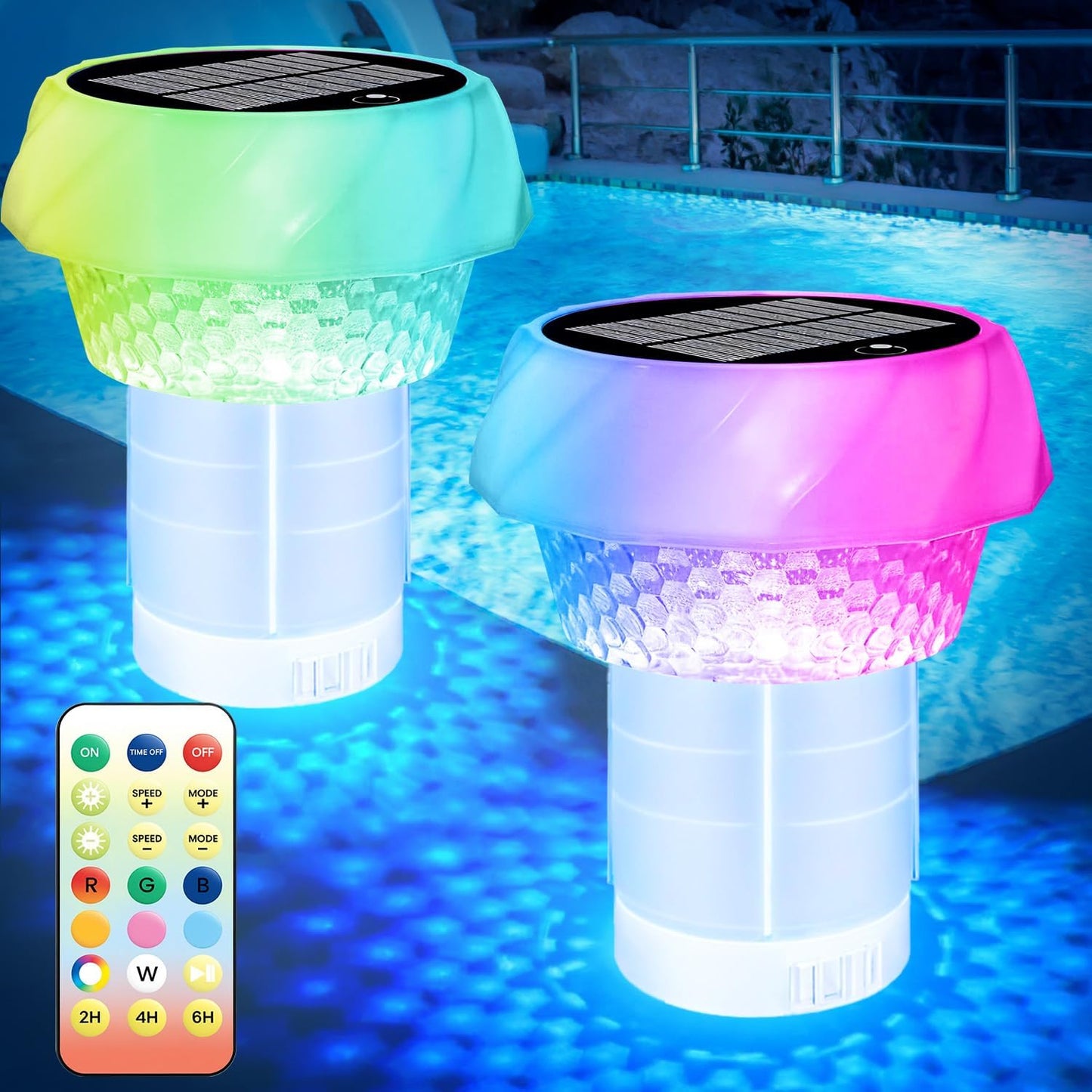 Pool Solar Chlorine Tablet Floater with Remote Control Lighting