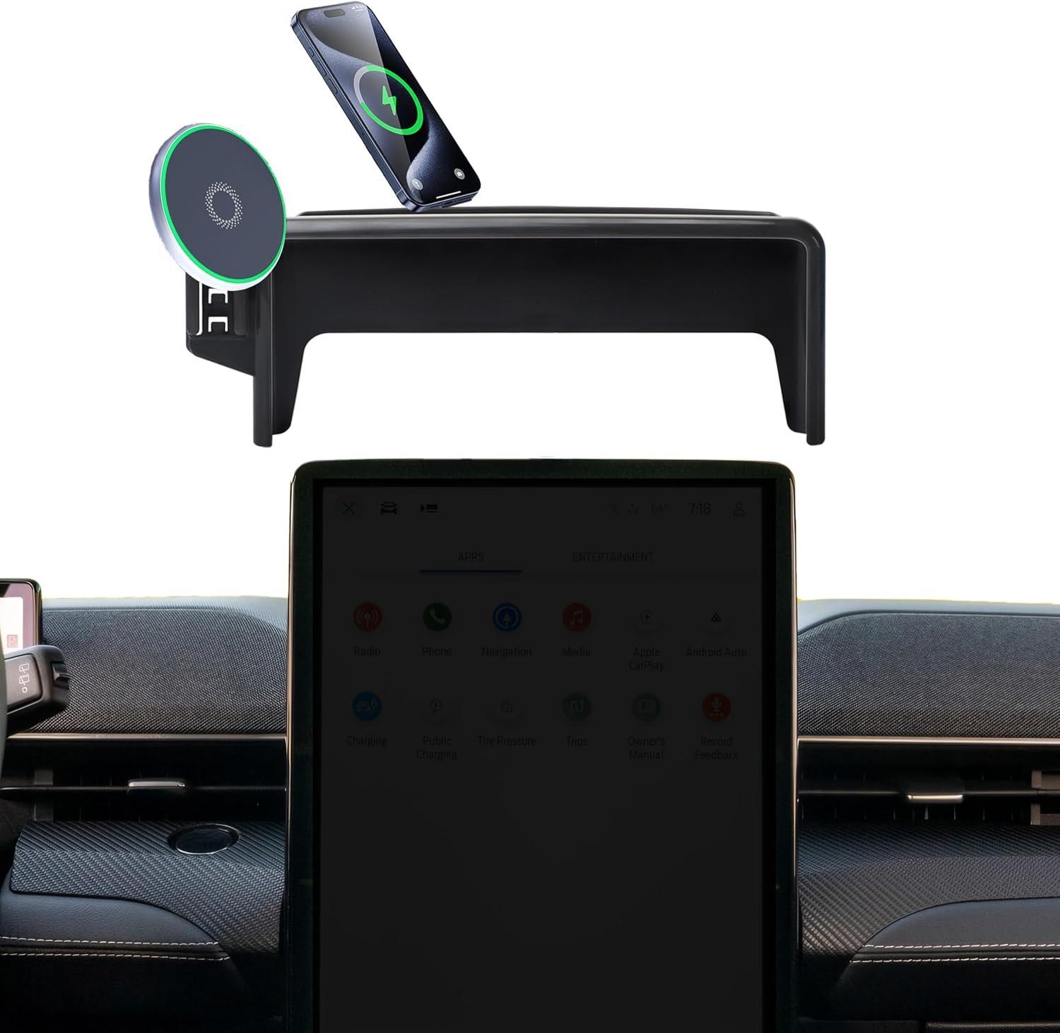 Car Phone Holder for 2021-2025 Ford Mustang Mach-E with Charger