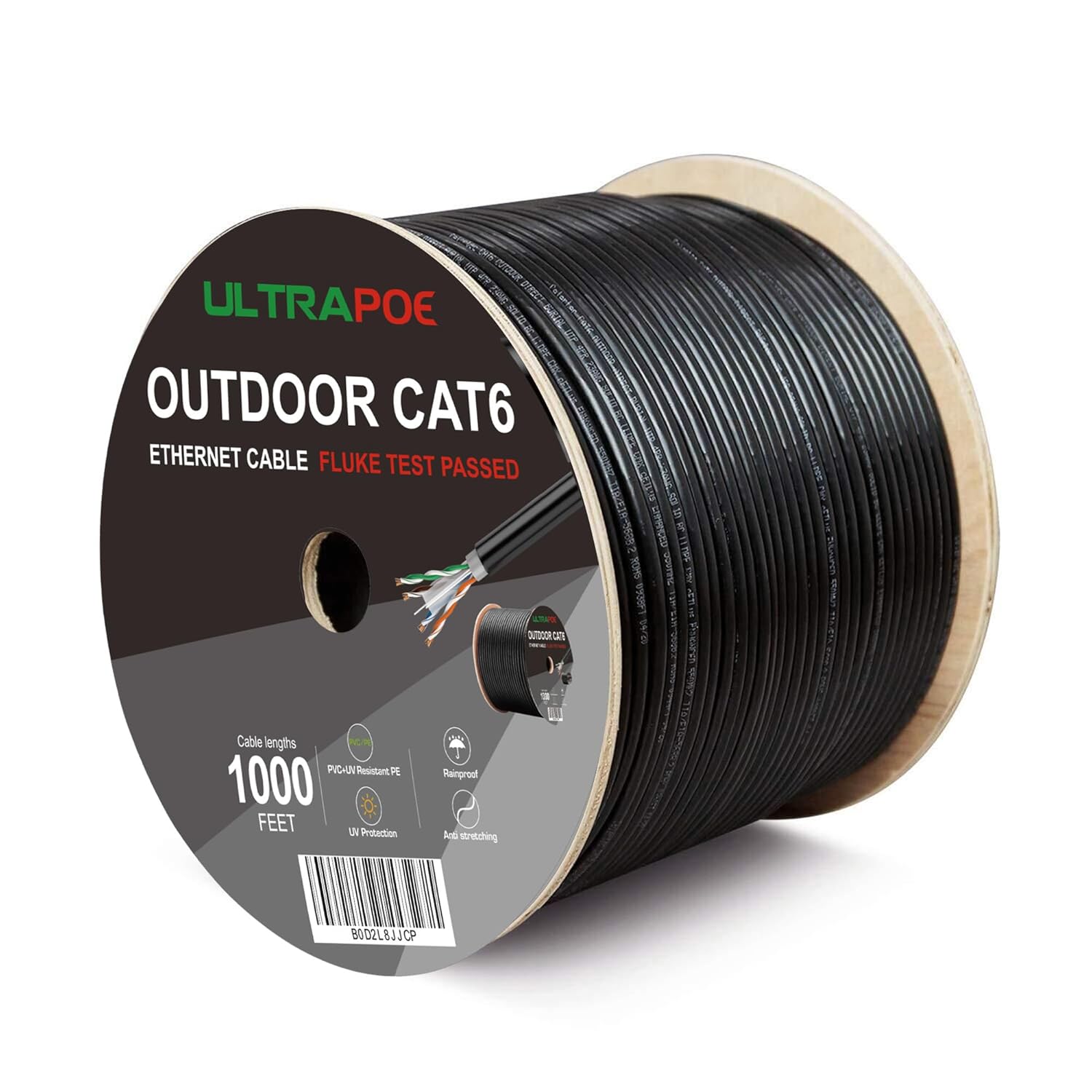 Outdoor Cat 6 Ethernet Cable 1000ft for Direct Burial Use