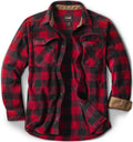 CQR Men's Heavyweight Fleece Plaid Button Up Shirt - Warm Casual