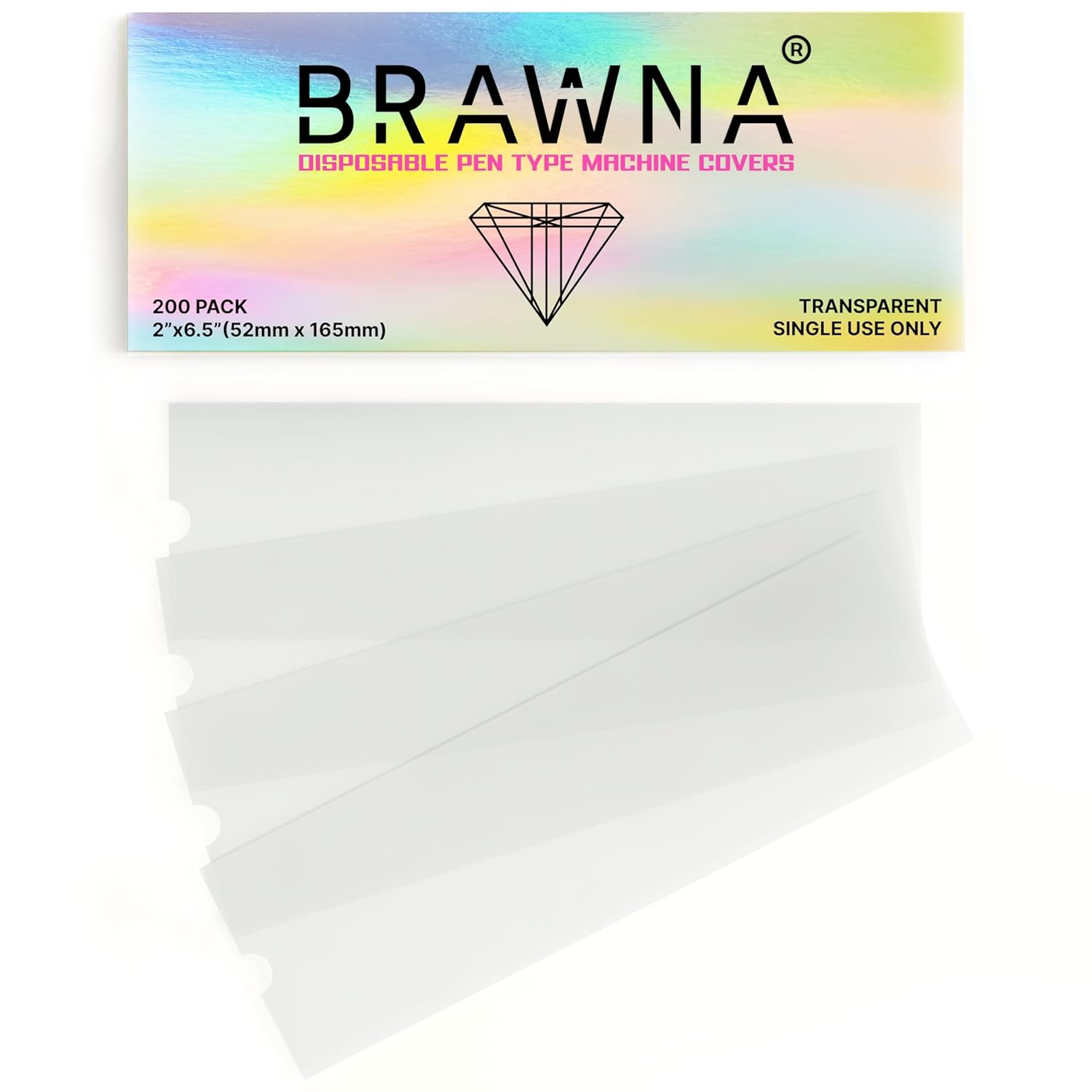 BRAWNA 200 Pack Clear PMU Pen Covers