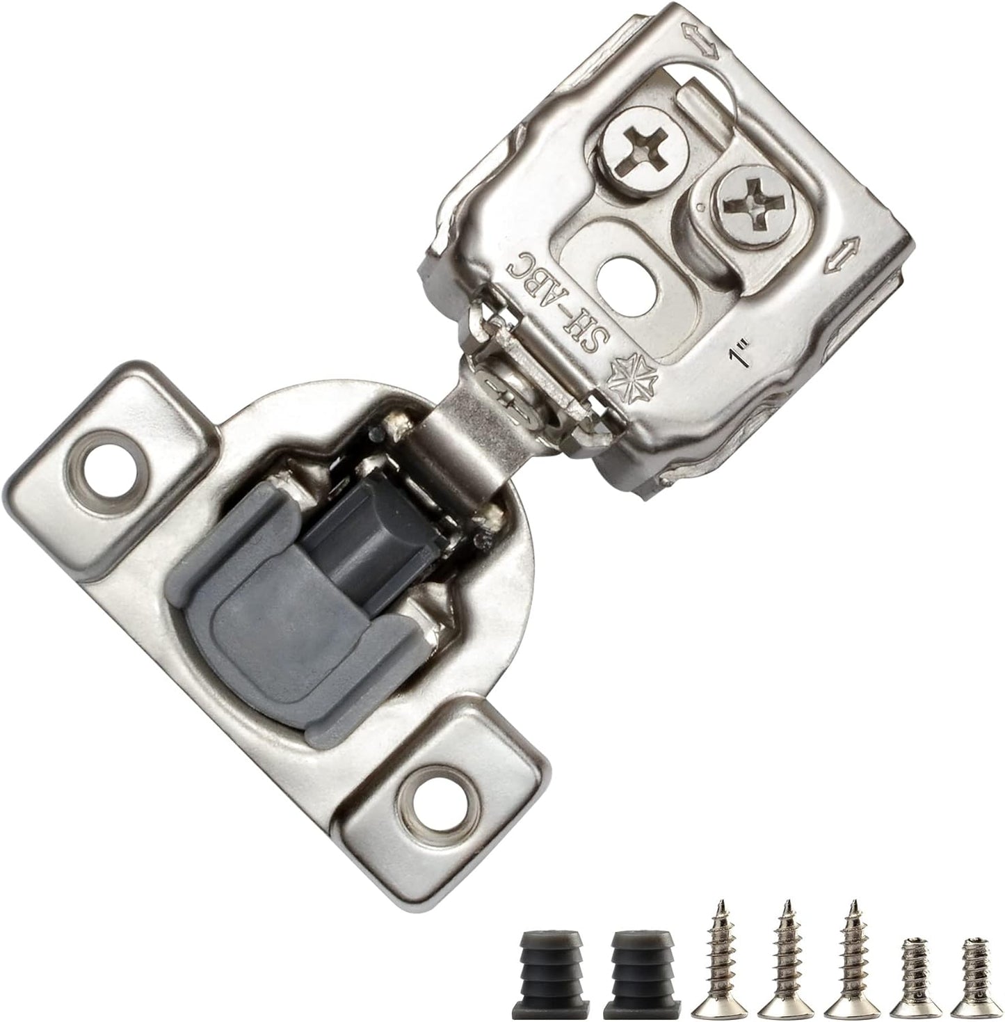 50 Pack 1 Inch Overlay 3D Soft Close Hinges for Cabinets