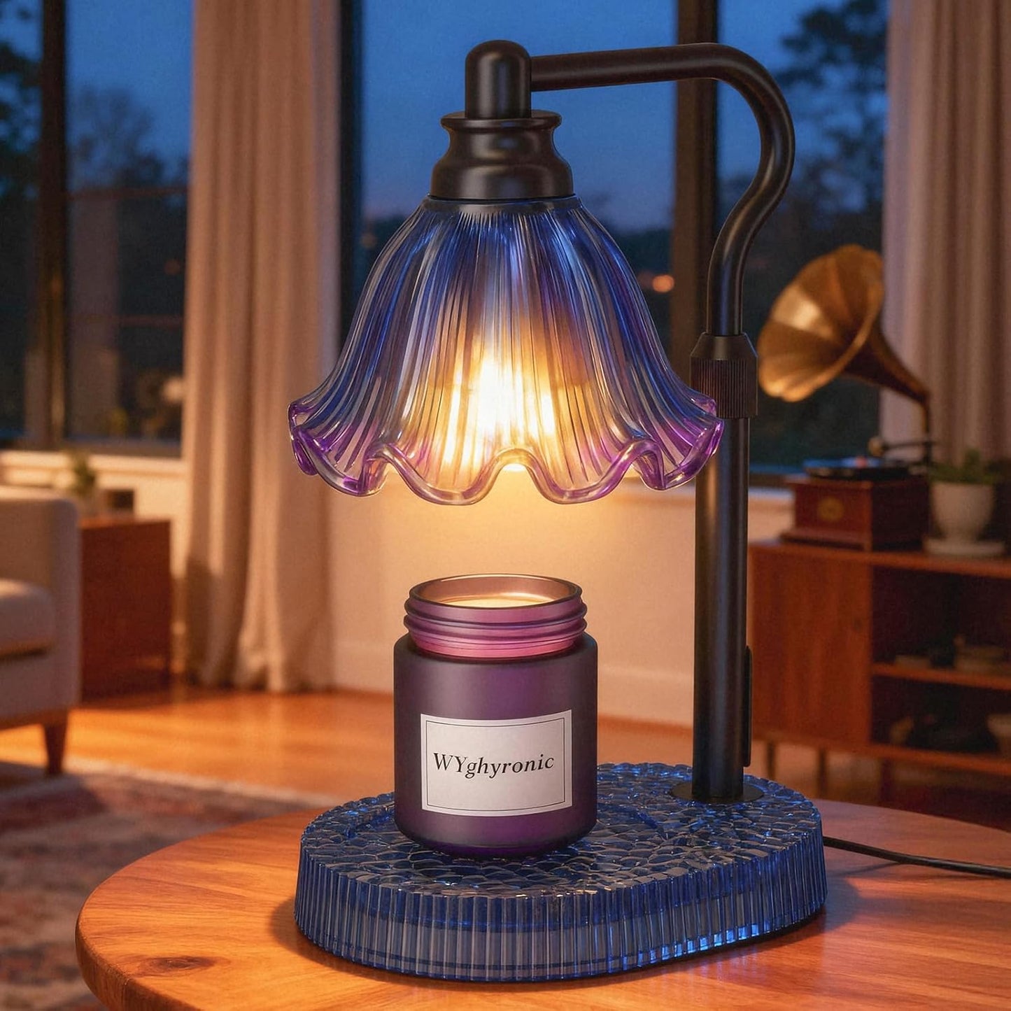 Candle Warmer Lamp with Adjustable Height and Dimming Features