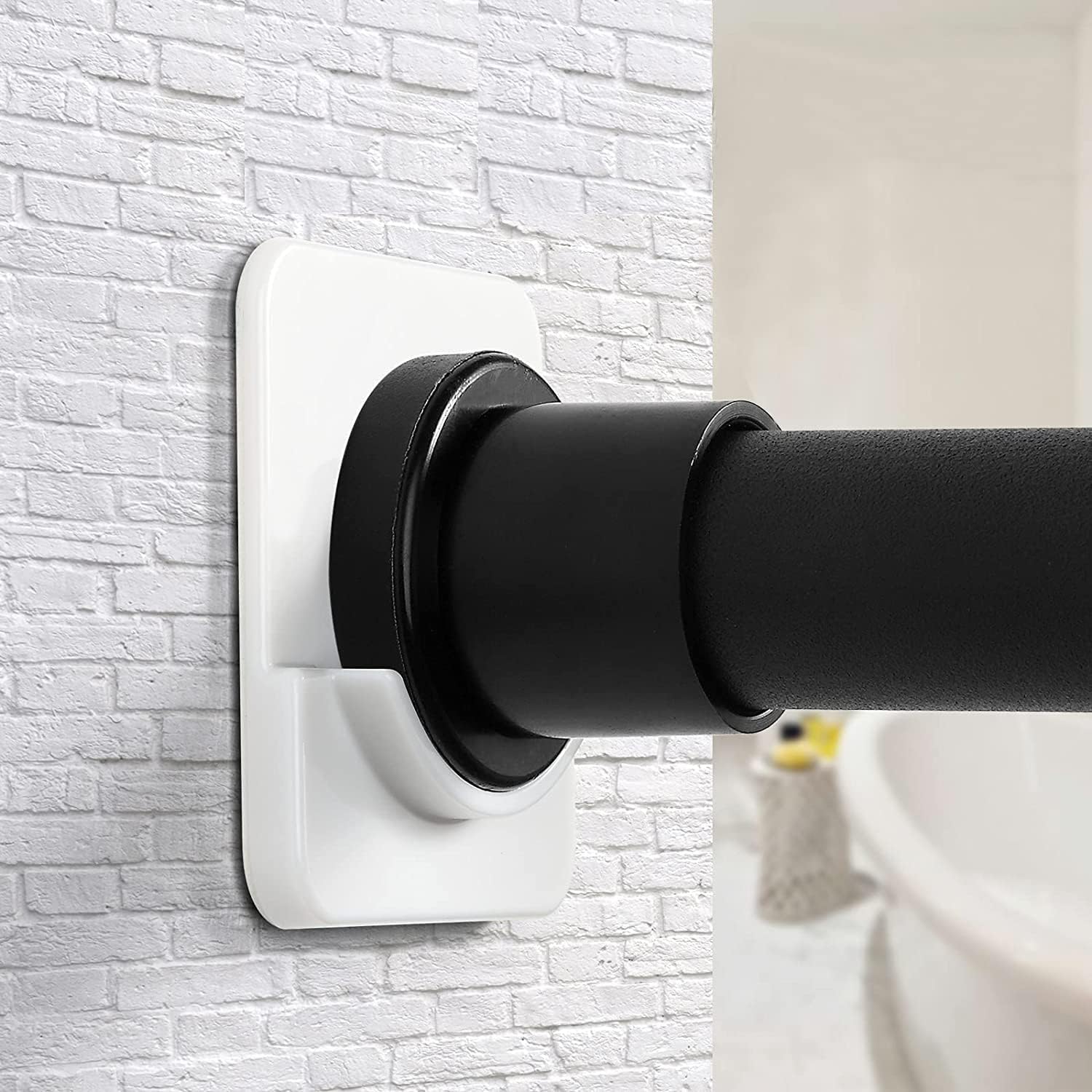 Secure and Easy Shower Rod Holder | No Drilling Required | Strong Hold | Set of 2