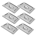 1/2 Size Steam Table Pan Lids with Handle - 6 Pack NSF Certified