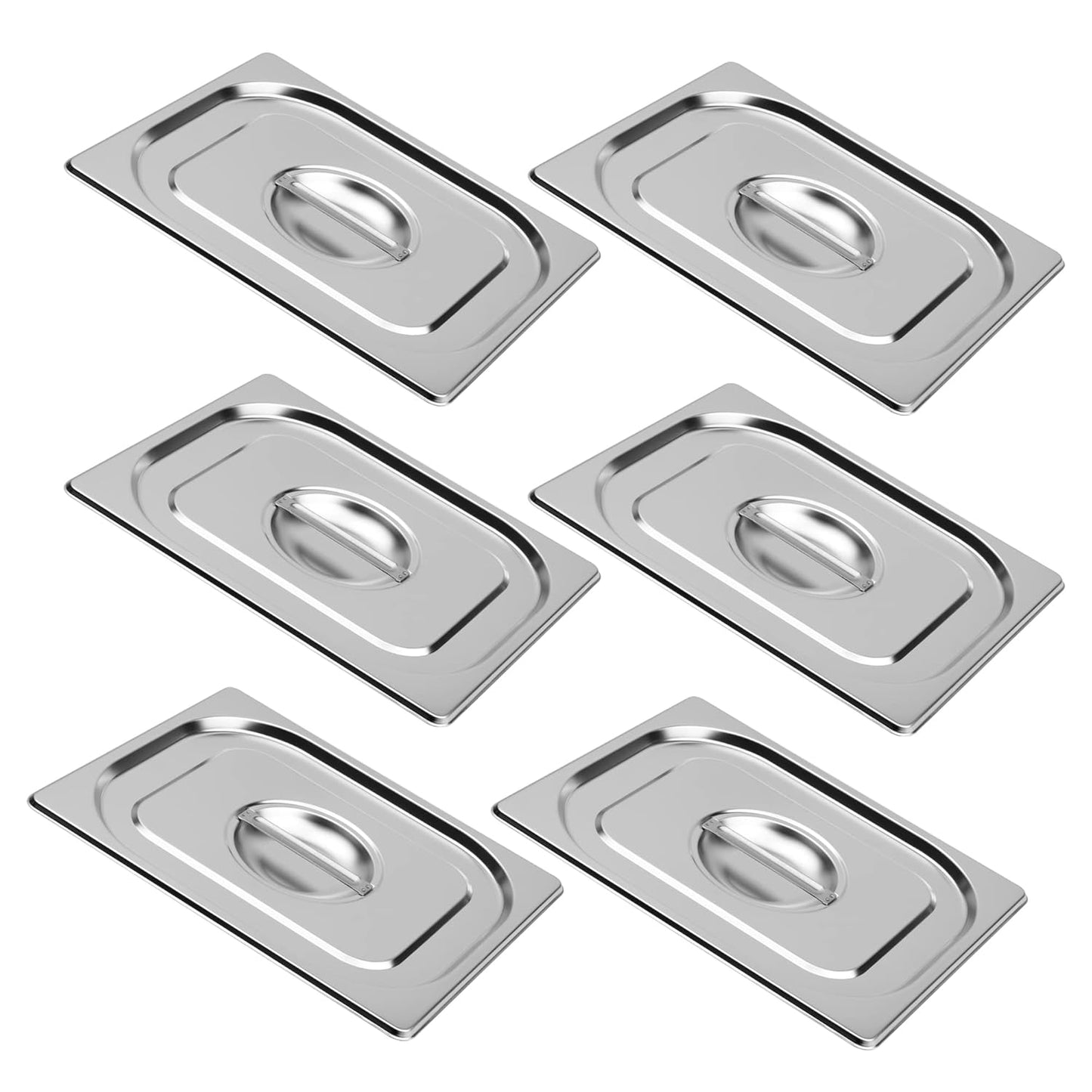 6 Pack Half Size Steam Table Pan Lids with Handle for Catering