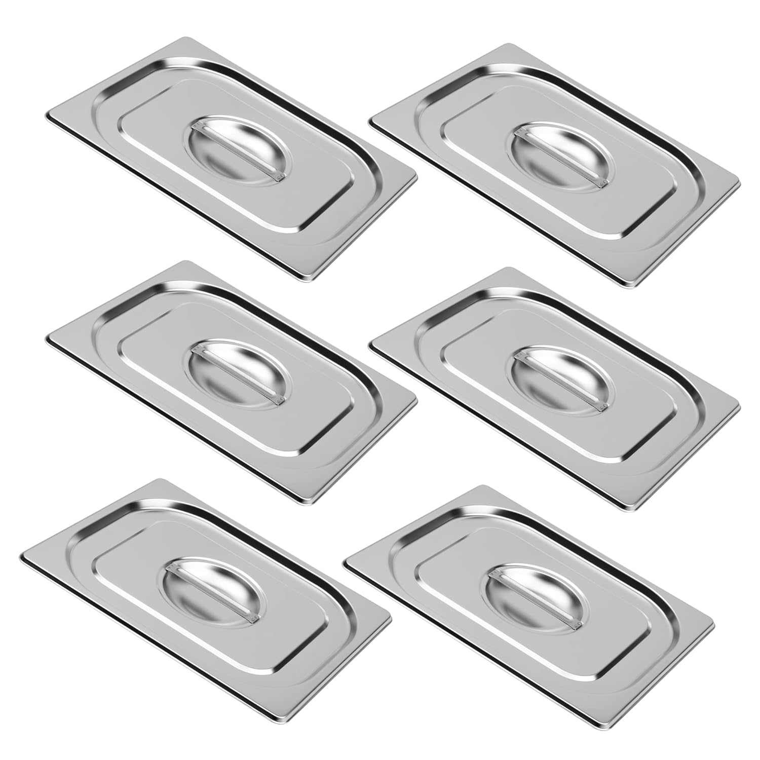 6 Pack Half Size Steam Table Pan Lids with Handle for Catering