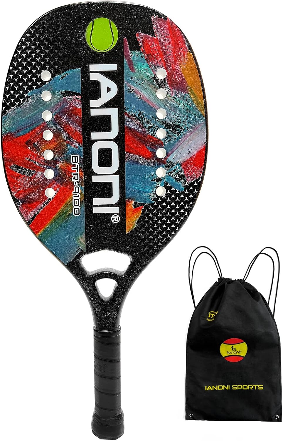 Beach Tennis Paddle Racket Carbon Fiber EVA Memory Foam Core