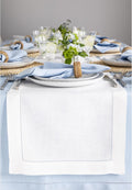 Pure Linen White Table Runner 14 x 72 in - Classic Hemstitch