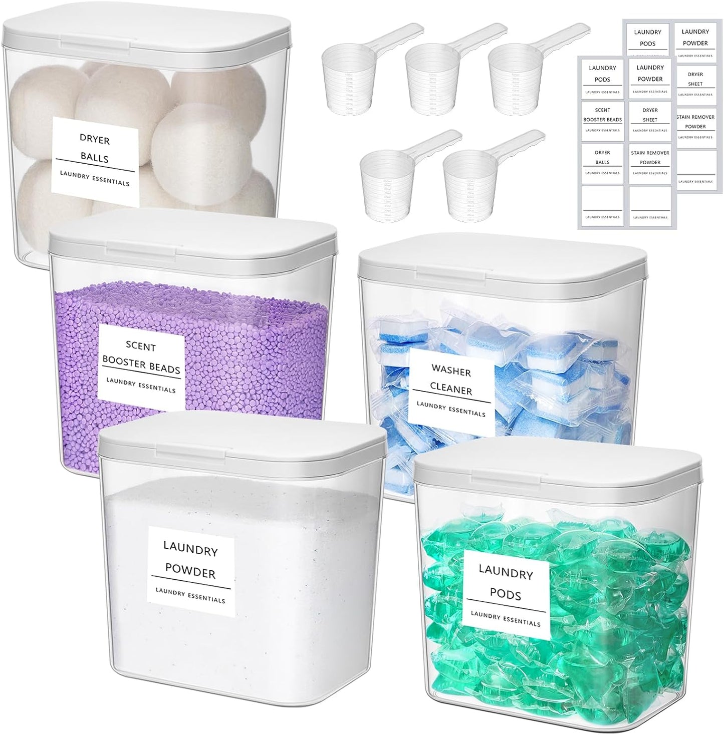Lifewit 5 Pack Laundry Pods Containers for Organized Storage