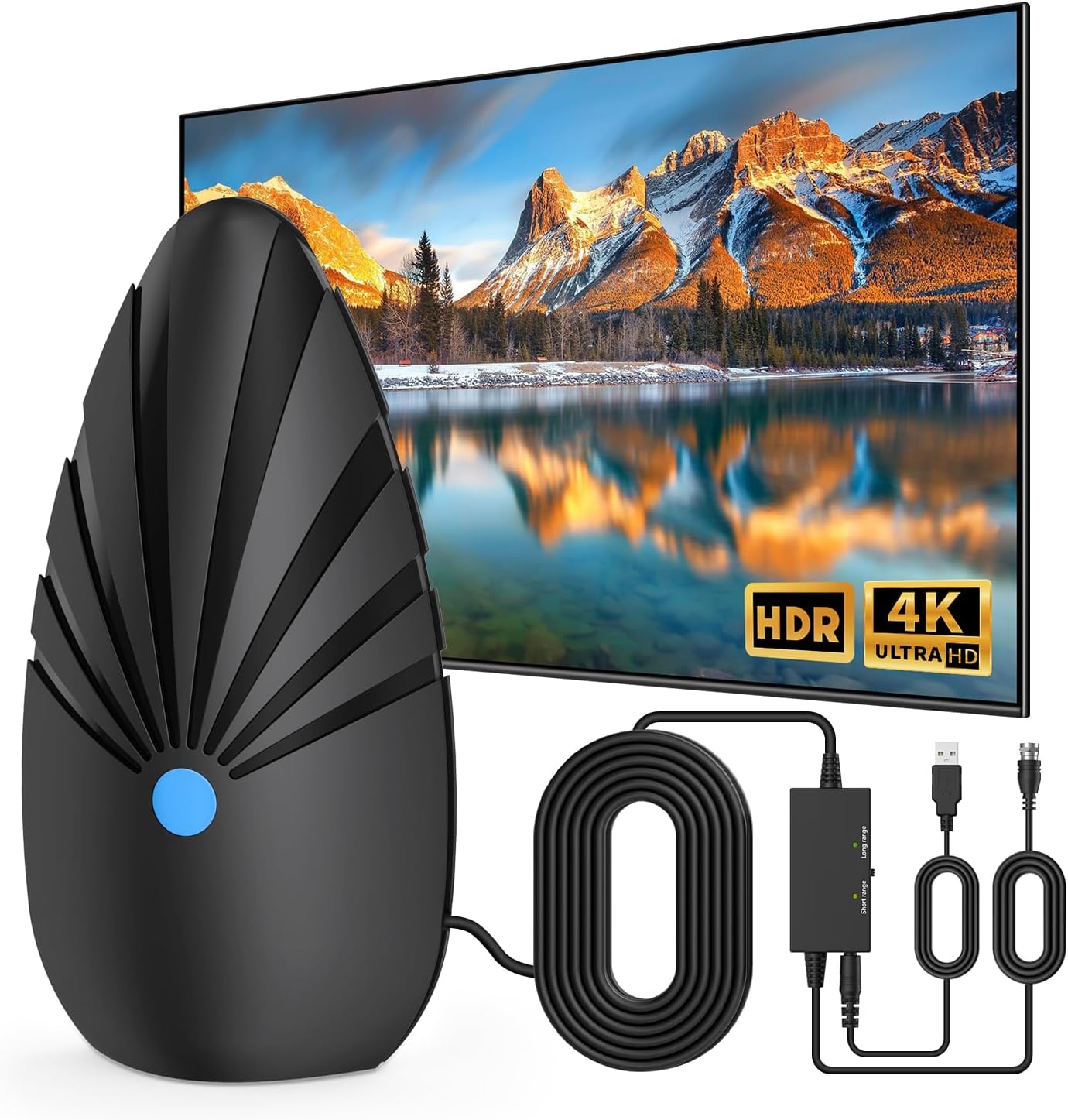 900+ Miles Long Range Indoor TV Antenna for Smart TVs