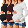 Maternity Tops for Women 3-Pack Long Sleeve Pregnancy Tunic - Soft