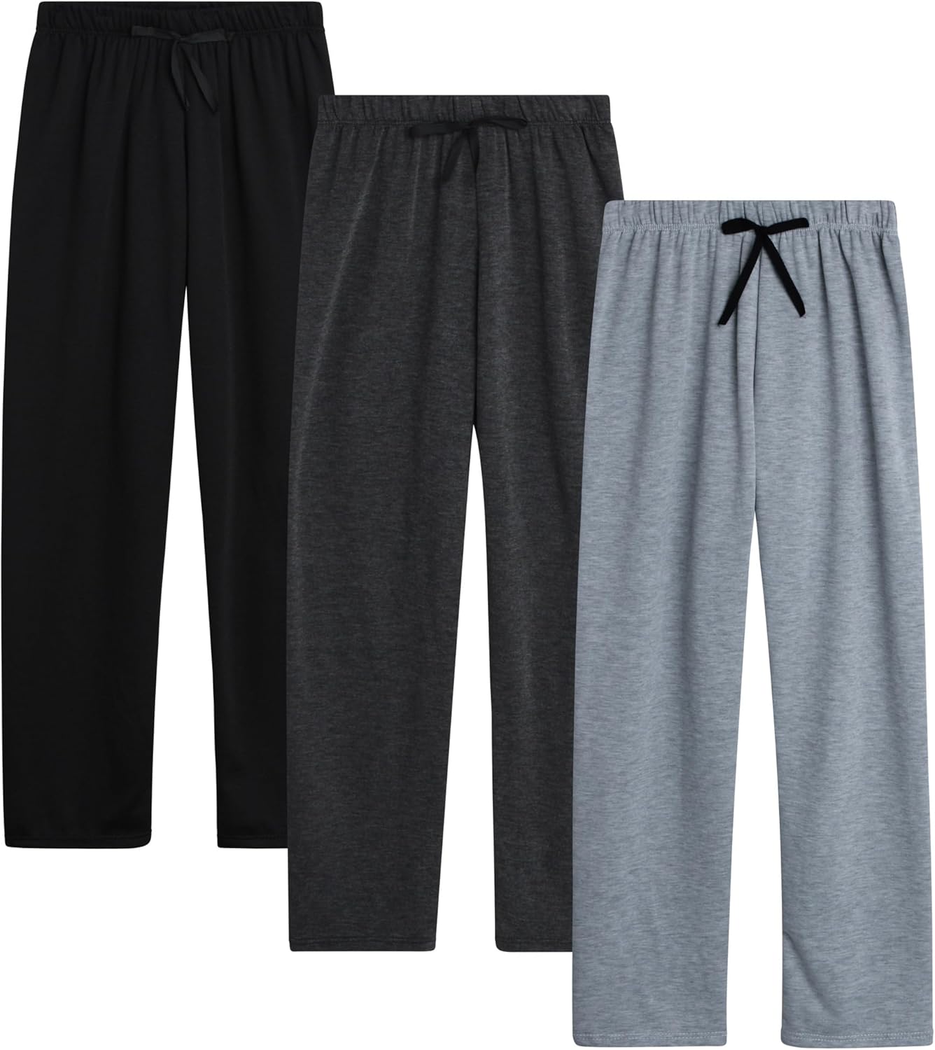Sweet Hearts Girls' Sweatpants 3 Pack Active Fleece Open Bottom