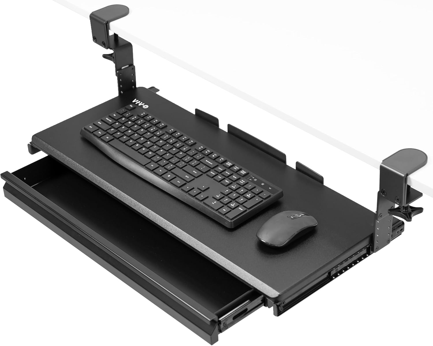 VIVO Large Adjustable Keyboard Tray with Storage Drawer