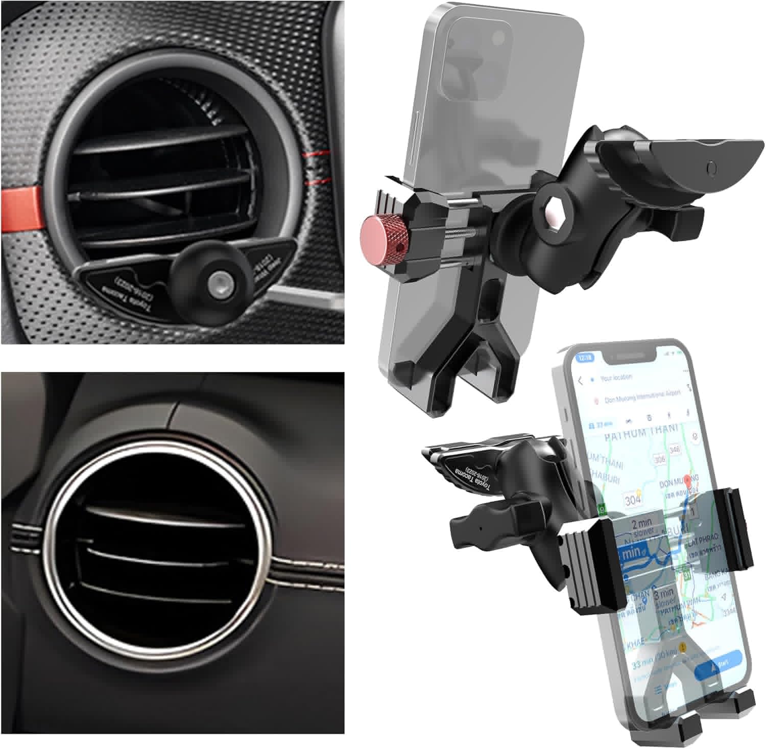 Upgraded Vent Aluminum Phone Mount for Jeep Wrangler JL & JT