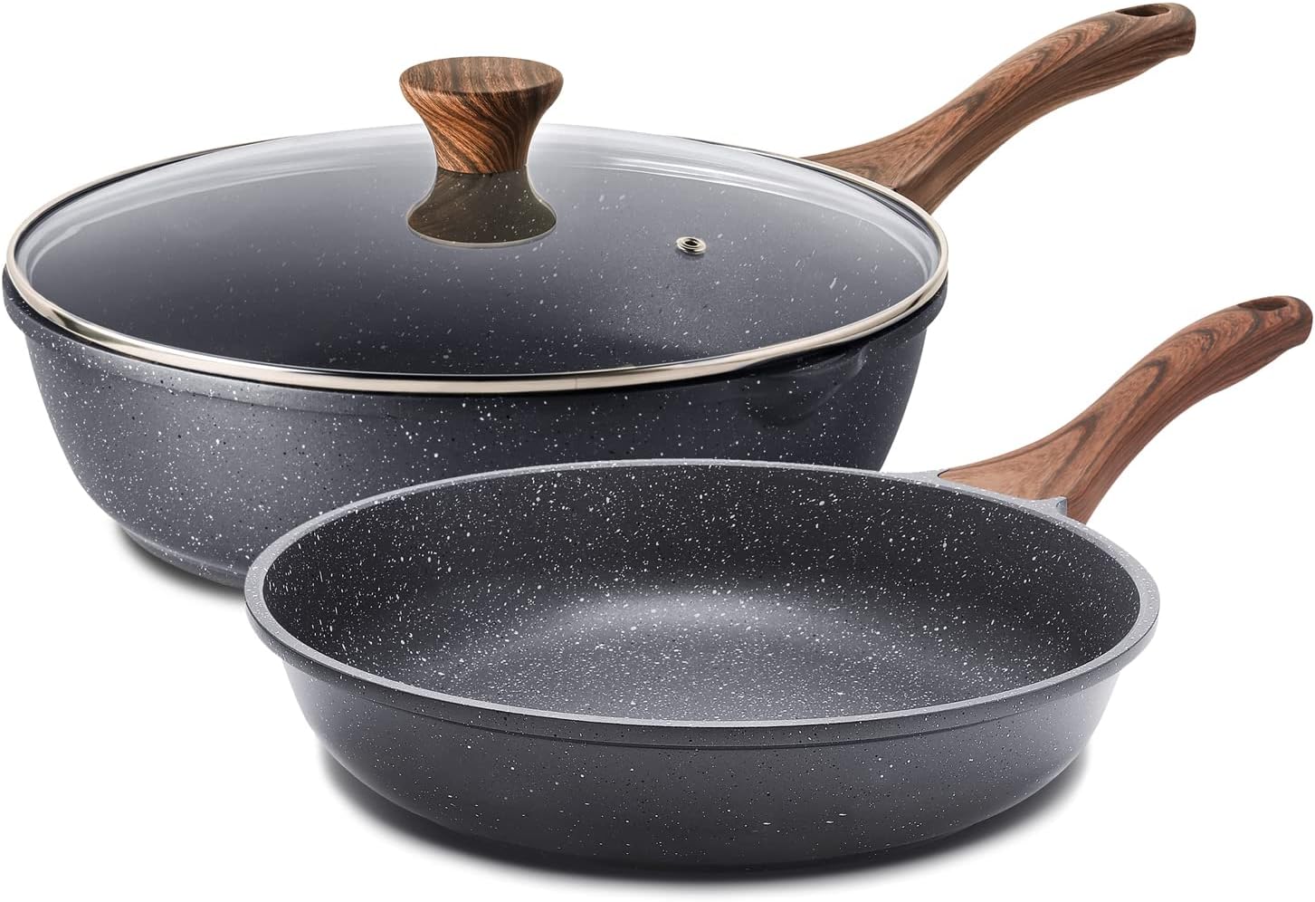 SENSARTE Nonstick Frying Pan Set with Swiss Granite Coating