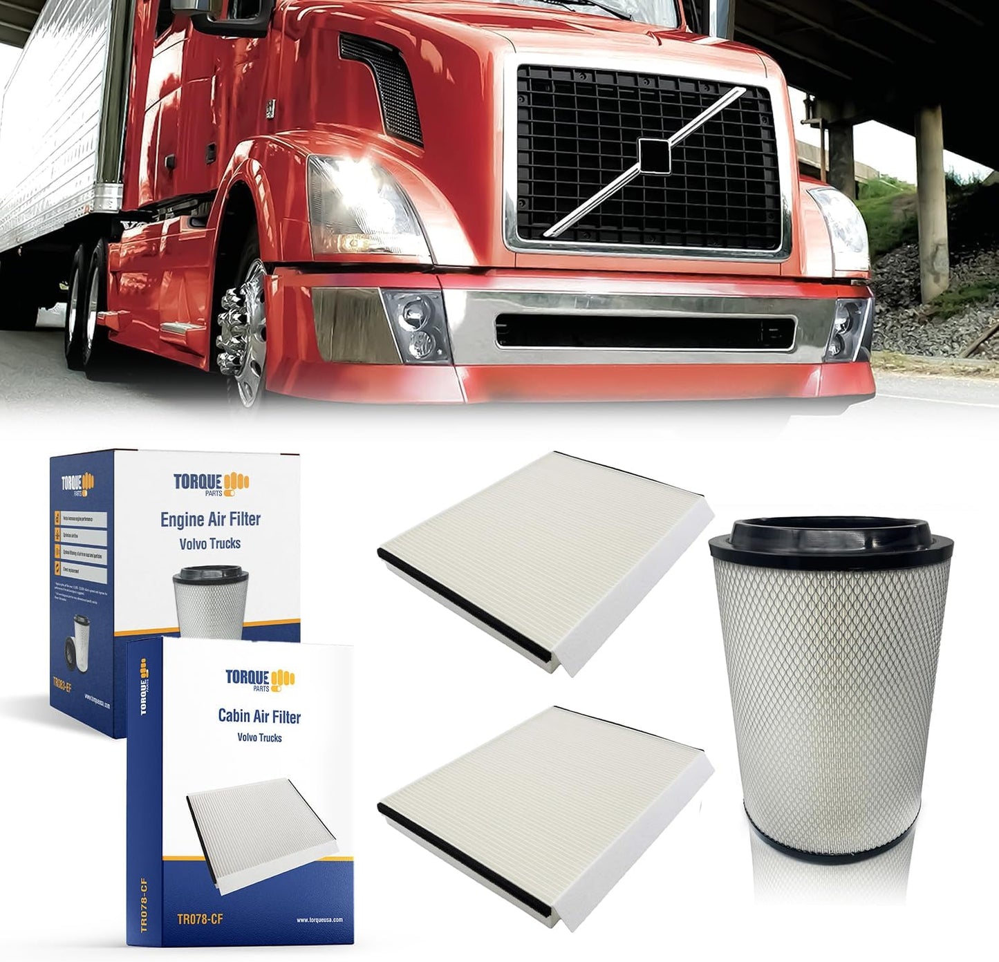 TORQUE Engine & Air Filters Replacement for Semi Trucks VNL