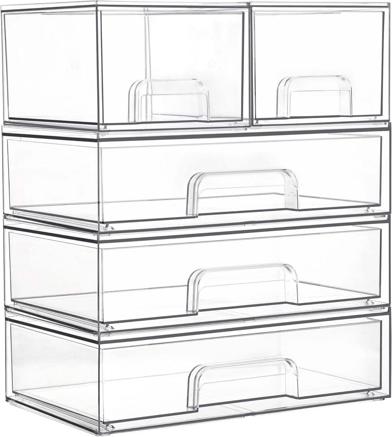 Vtopmart Clear Stackable Storage Drawers for Makeup and More