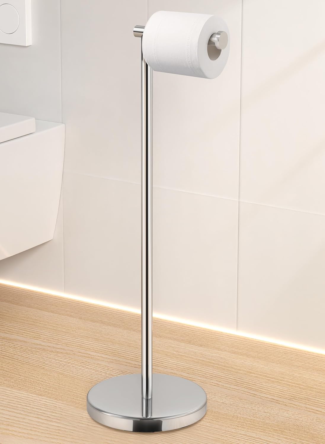 KES Toilet Paper Holder Free Standing 26in H for Easy Access
