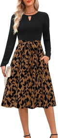 Kranda Women Midi Dress with Pockets for Fall and Spring Wear