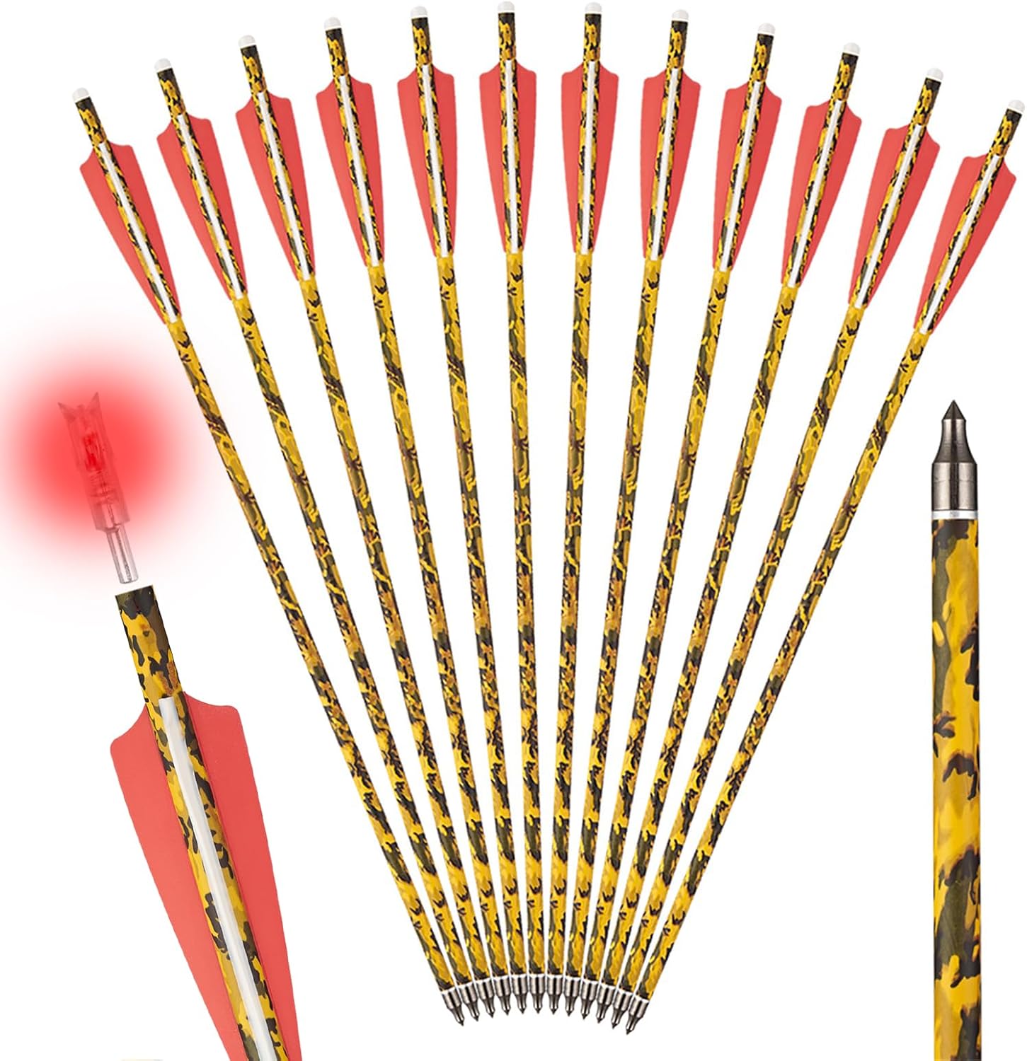 TOPARCHERY 20 Inch Crossbow Bolts with Lighted Nocks for Hunting