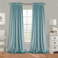 Roslynwood Eggshell Blue Velvet Curtains - Room Darkening Thermal
