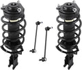 4PC Front Strut Spring with Stabilizer Sway Bar Links Kit - Direct Fit
