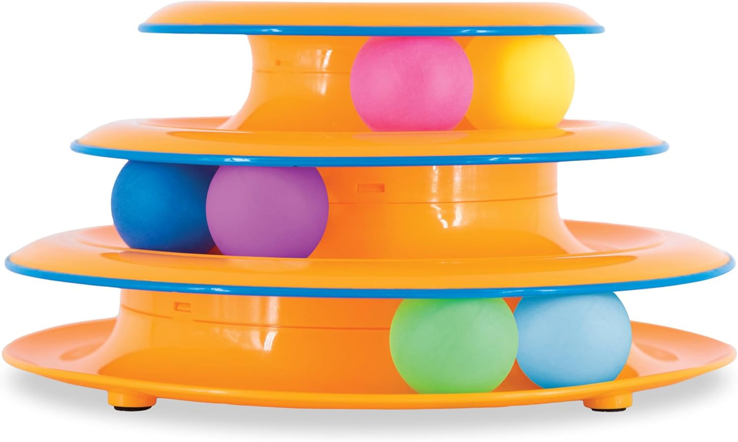 Interactive Cat Track Toy with Spinning Balls