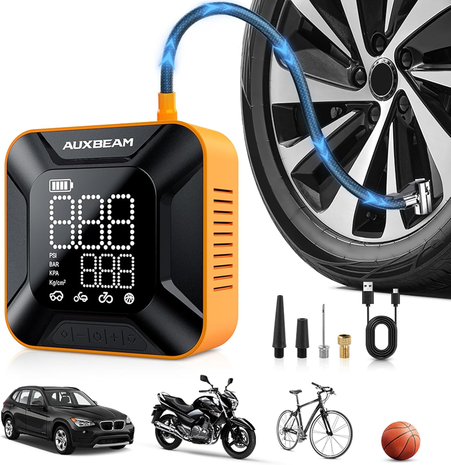 Auxbeam 150PSI Cordless Tire Inflator - Powerful Big Cylinder Pump