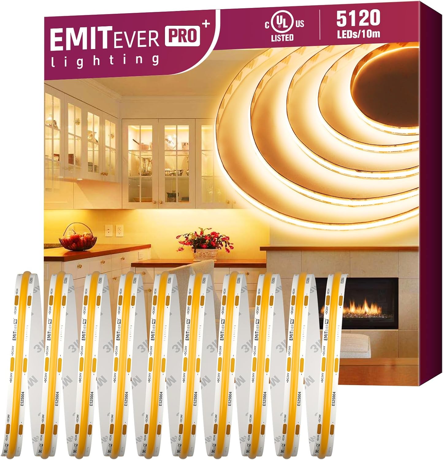 EMITEVER COB LED Strip Lights Warm White for Versatile Lighting
