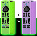 Pinowu Silicone Remote Case 2pcs Green & Purple Glow - Fits 4K Max