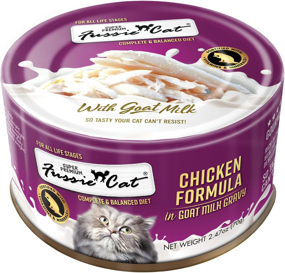 Fussie Cat Super Premium Chicken in Goat Milk Gravy, 24 Cans