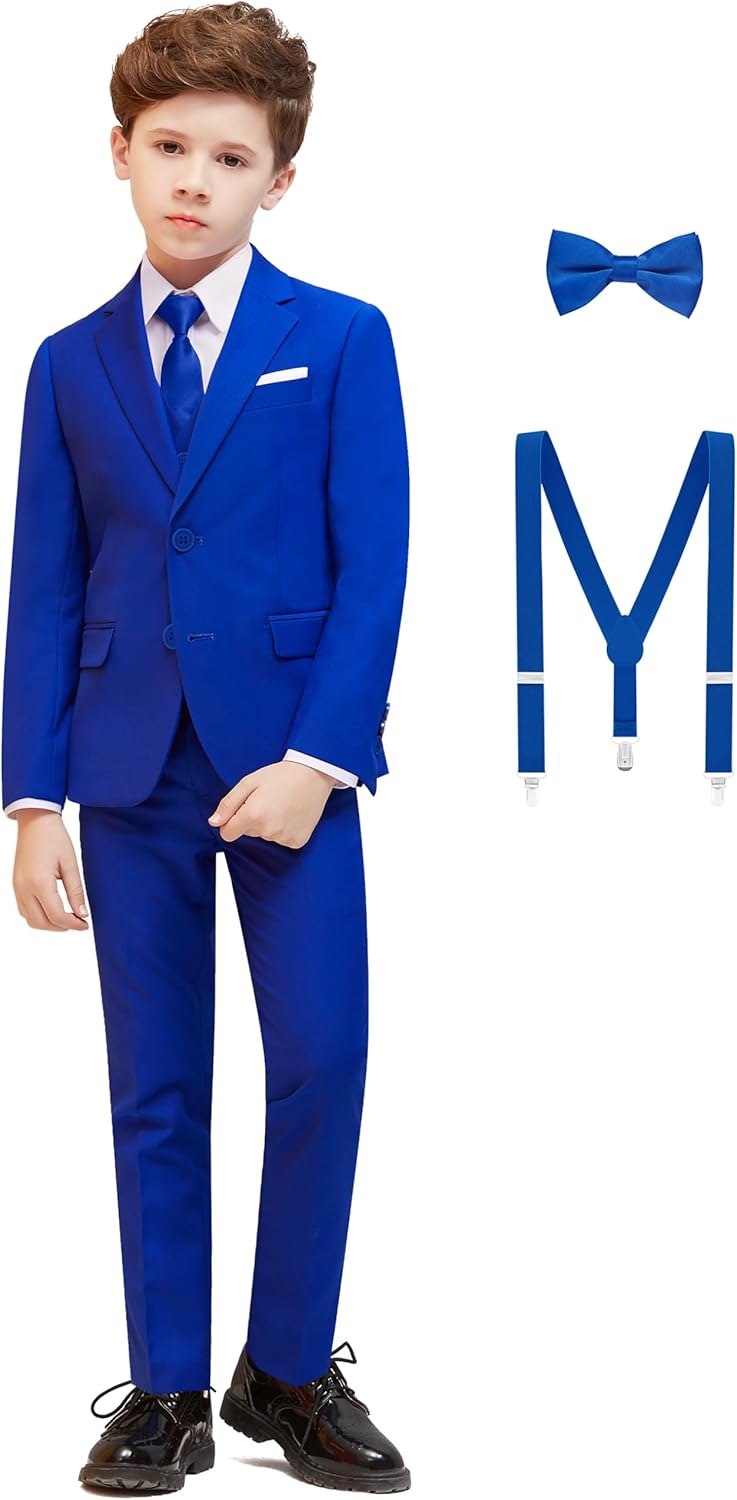 Boys' Formal Dresswear Suits Set with Suspenders for All Occasions