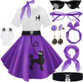 Vintage 10 piece sock hop outfit set for women with poodle skirts